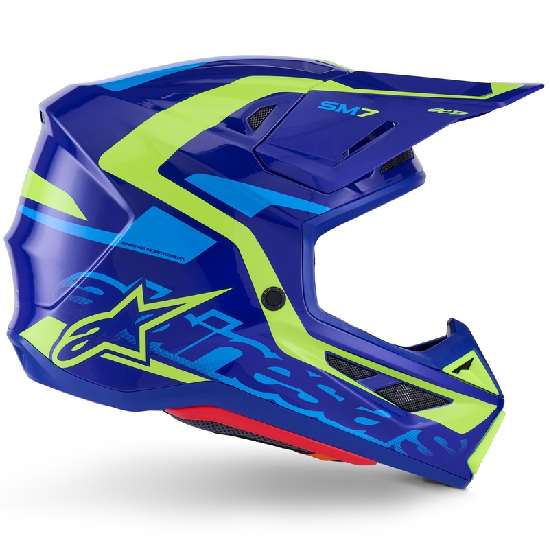 Motokros čelada Alpinestars SM7 Deed modro-fluo rumena