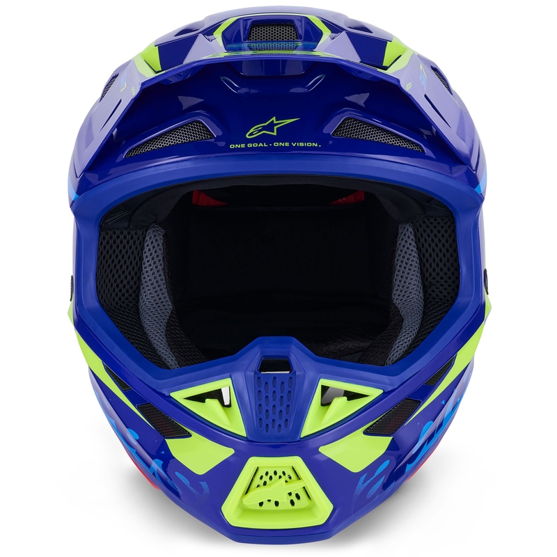 Motokros čelada Alpinestars SM7 Deed modro-fluo rumena