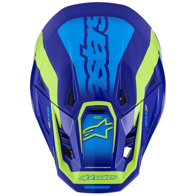 Motokros čelada Alpinestars SM7 Deed modro-fluo rumena