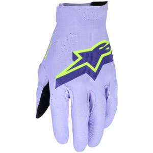 Rokavice za motokros Alpinestars Supertech MX sivkasto-vijolične-rumene