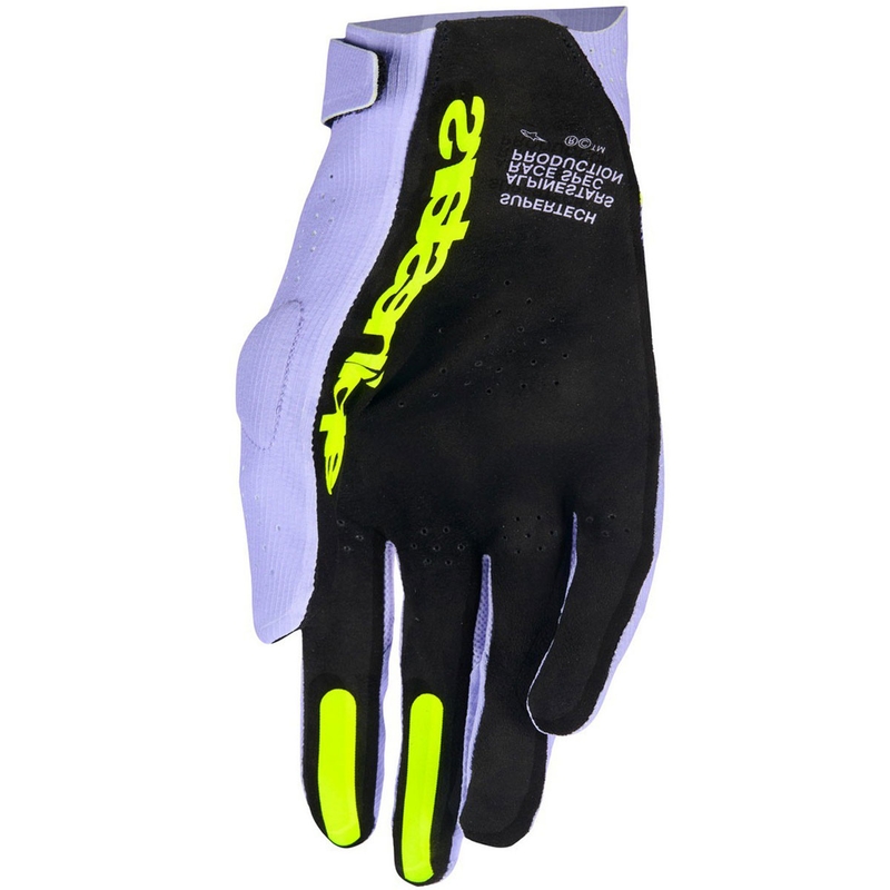 Rokavice za motokros Alpinestars Supertech MX sivkasto-vijolične-rumene