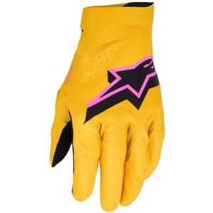 Rokavice za motokros Alpinestars Supertech MX zlato-črne-fluo roza