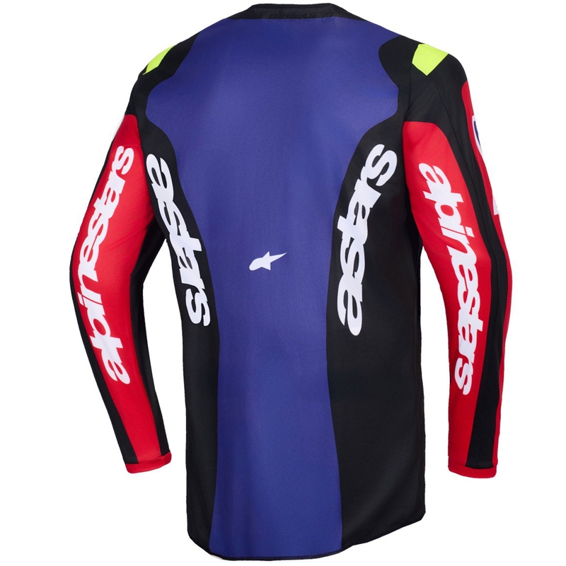 Motokros dres Alpinestars Fluid Grid rdeče-črno-vijolično-rumen