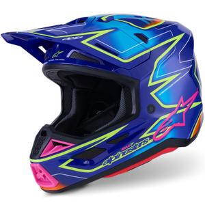 Motokros čelada Alpinestars SM7 Cast modro-roza-fluo rumena