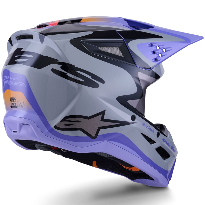 Motokros čelada Alpinestars S-M3 JETT LAWRENCE edition sivo-vijolično-črna