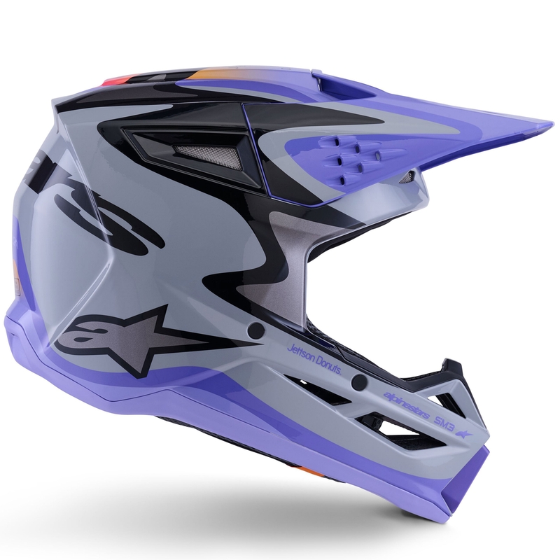 Motokros čelada Alpinestars S-M3 JETT LAWRENCE edition sivo-vijolično-črna