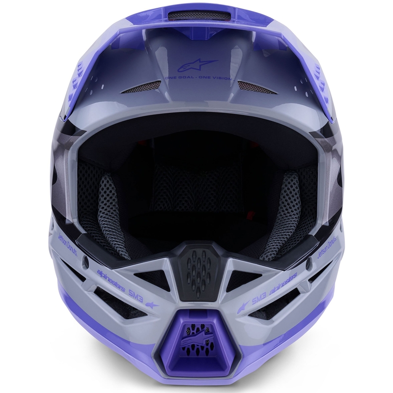 Motokros čelada Alpinestars S-M3 JETT LAWRENCE edition sivo-vijolično-črna