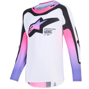 Otroški motokros dres Alpinestars Supertech Vista Youth, belo-vijolično-črn