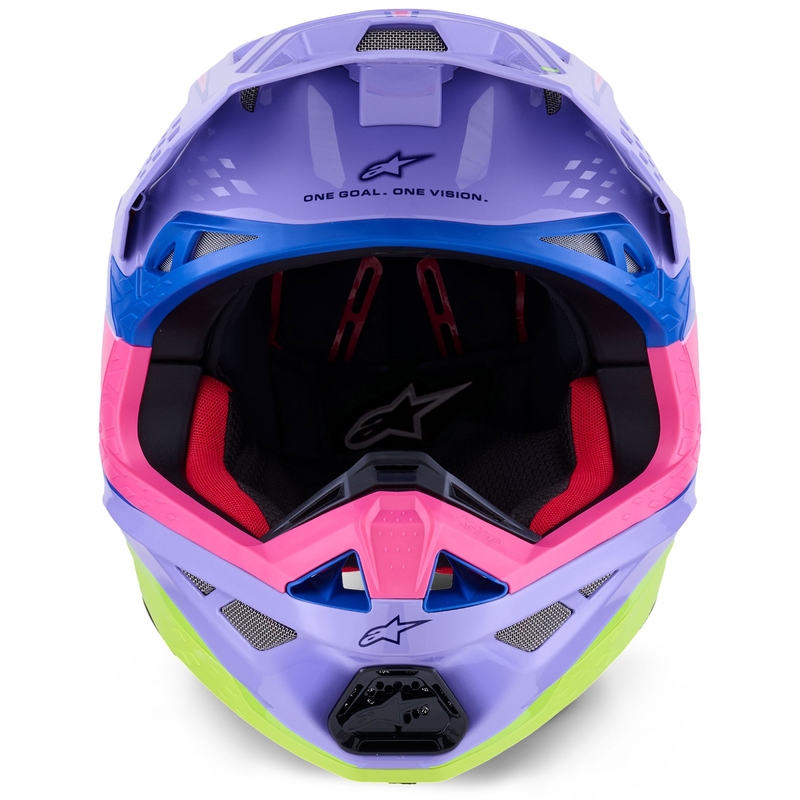 Motokros čelada Alpinestars S-M10 JETT LAWRENCE R01 vijolično-fluo roza-fluo rumena