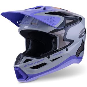 Otroška motokros čelada Alpinestars S-M3 JETT LAWRENCE edition sivo-vijolično-črna