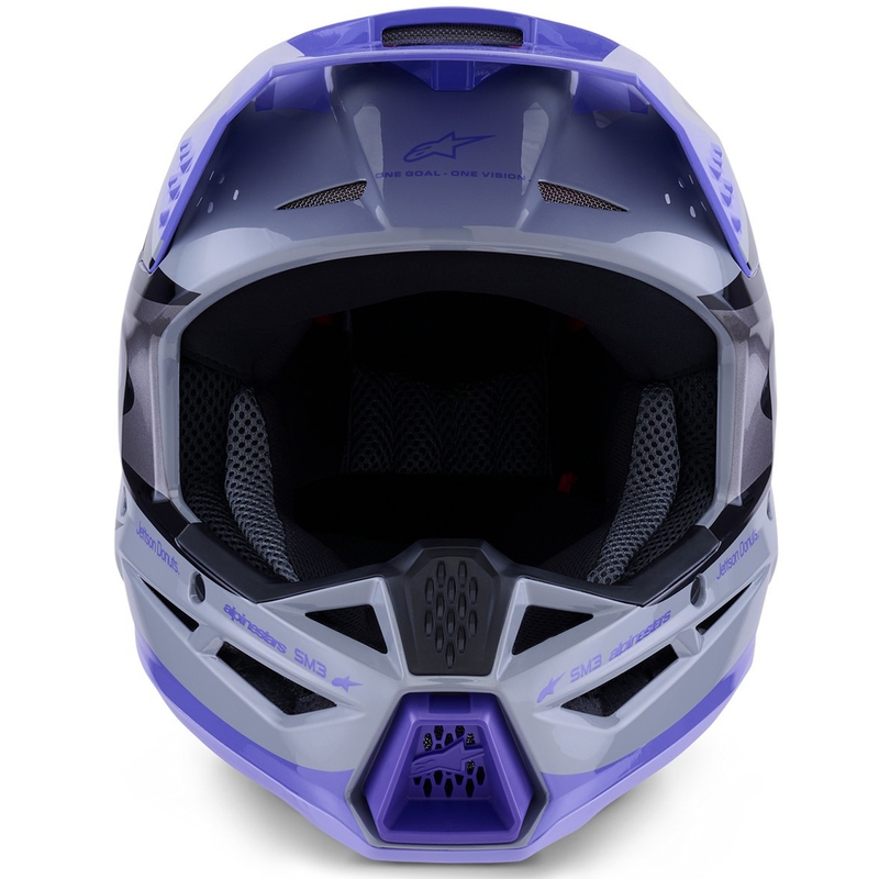 Otroška motokros čelada Alpinestars S-M3 JETT LAWRENCE edition sivo-vijolično-črna