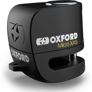 Zaklep kolutne zavore Oxford Micro XA5 z integriranim alarmom, črne barve