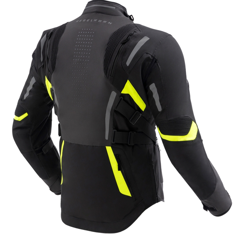 Motoristična jakna Rebelhorn Hiker IV črna-antracit-fluo rumena