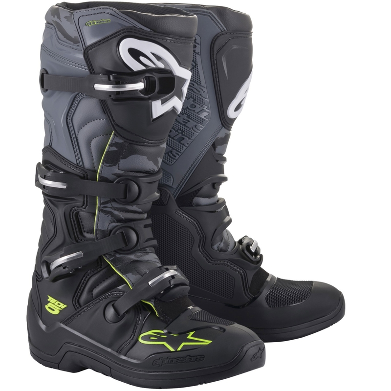 Moto škornji Alpinestars TECH 5 črno-sivo-fluo rumeni