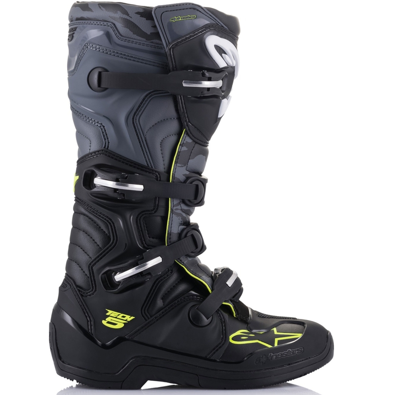 Moto škornji Alpinestars TECH 5 črno-sivo-fluo rumeni