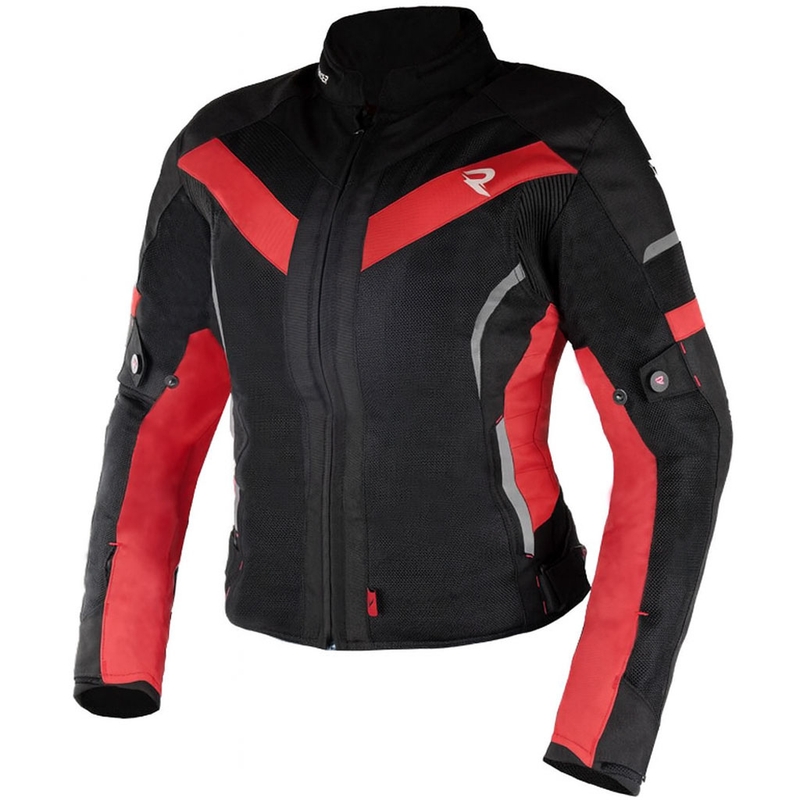 Ženska motoristična jakna Street Racer Betty II Air črno-rdeča