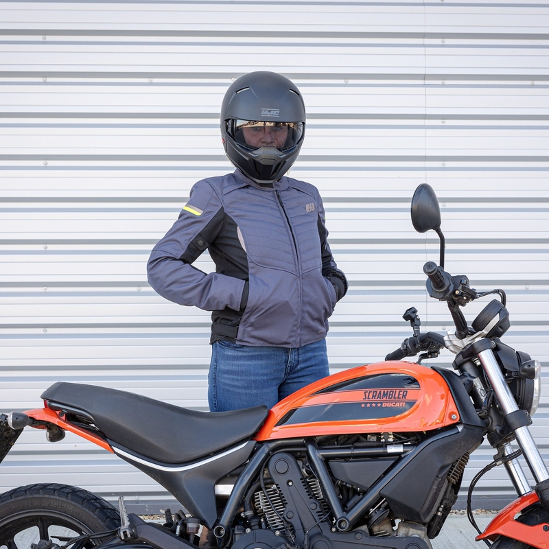 Ženska motoristična jakna OXFORD VALENCIA 2D 3.0 črno-siva
