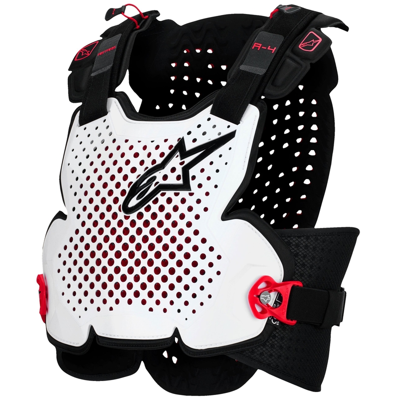 Ščitnik za prsi Alpinestars A-4 Plasma črno-rdeče-bel