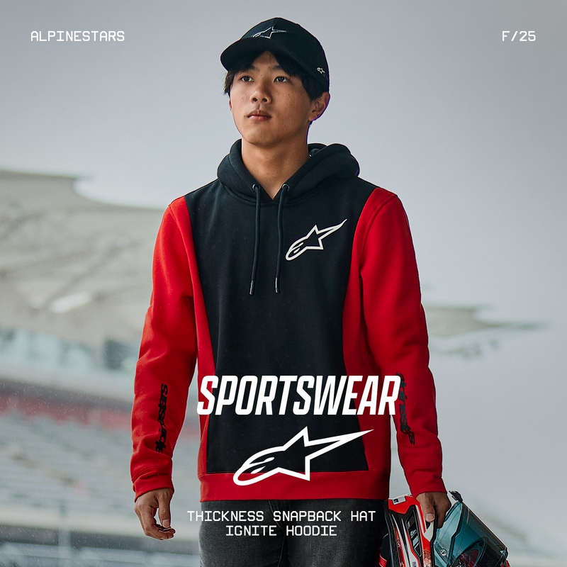 Alpinestars Ignite jopa s kapuco črno-rdeča