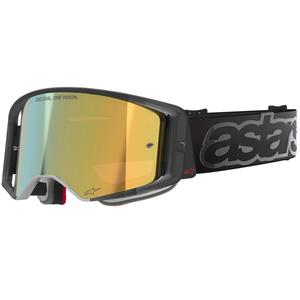 Motokros očala Alpinestars Supertech Vision Vista črna z zrcalno zlatimi lečami