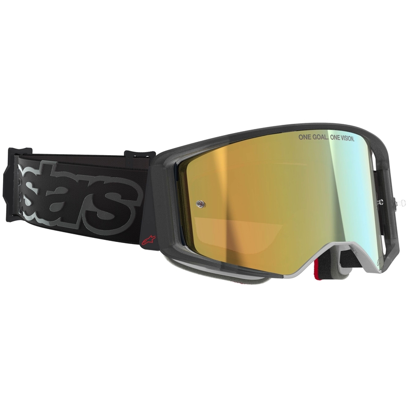 Motokros očala Alpinestars Supertech Vision Vista črna z zrcalno zlatimi lečami