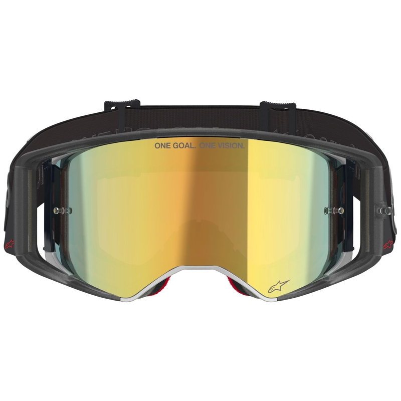 Motokros očala Alpinestars Supertech Vision Vista črna z zrcalno zlatimi lečami