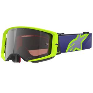 Motokros očala Alpinestars Supertech Vision Corp vijolično-rumena z zrcalno srebrnimi lečami