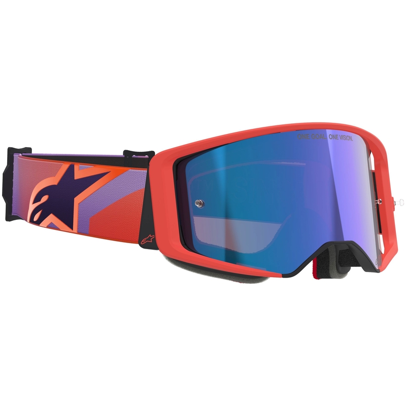 Očala za motokros Alpinestars Supertech Vision Corp oranžno-vijolična z zrcalno modro lečo