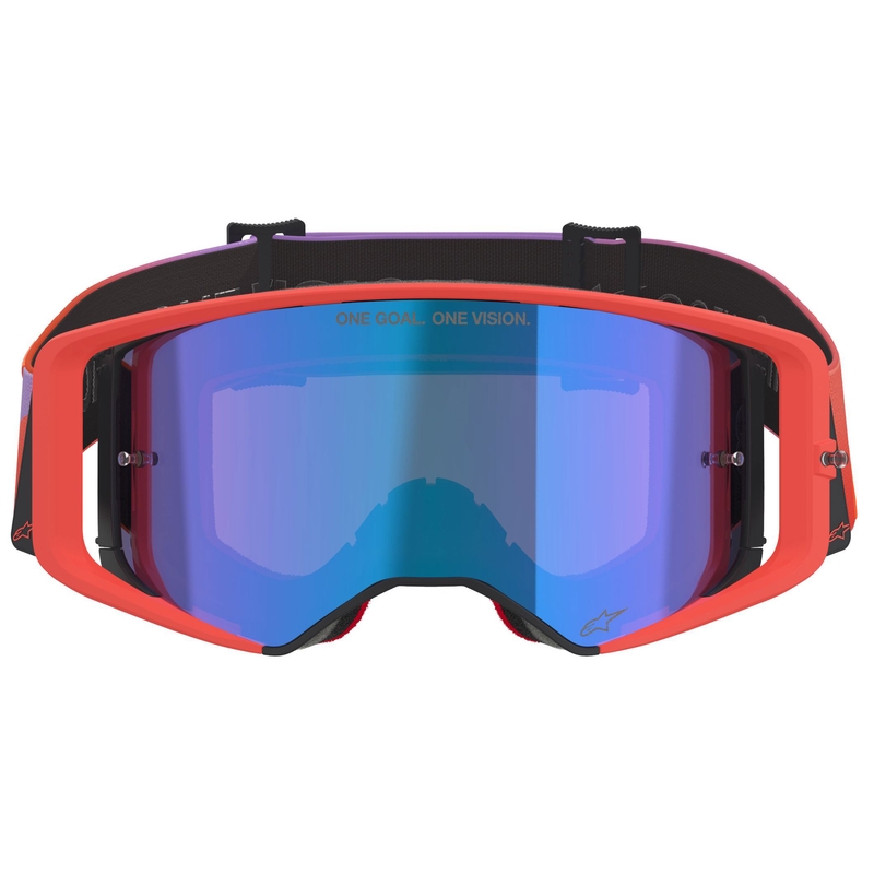 Očala za motokros Alpinestars Supertech Vision Corp oranžno-vijolična z zrcalno modro lečo