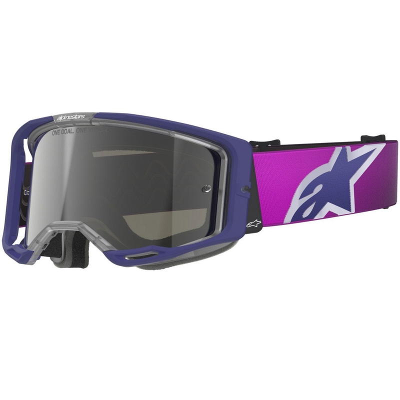 Motokros očala Alpinestars Vision 8 Corp vijolično-prozorna z zrcalno srebrnimi lečami