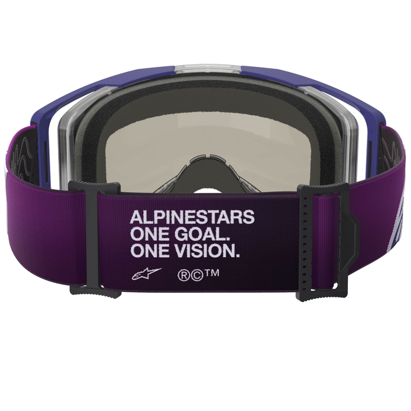 Motokros očala Alpinestars Vision 8 Corp vijolično-prozorna z zrcalno srebrnimi lečami