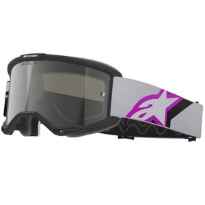 Motokros očala Alpinestars Vision 5 Corp črno-sivo-vijolično-bela z zrcalno srebrnimi lečami