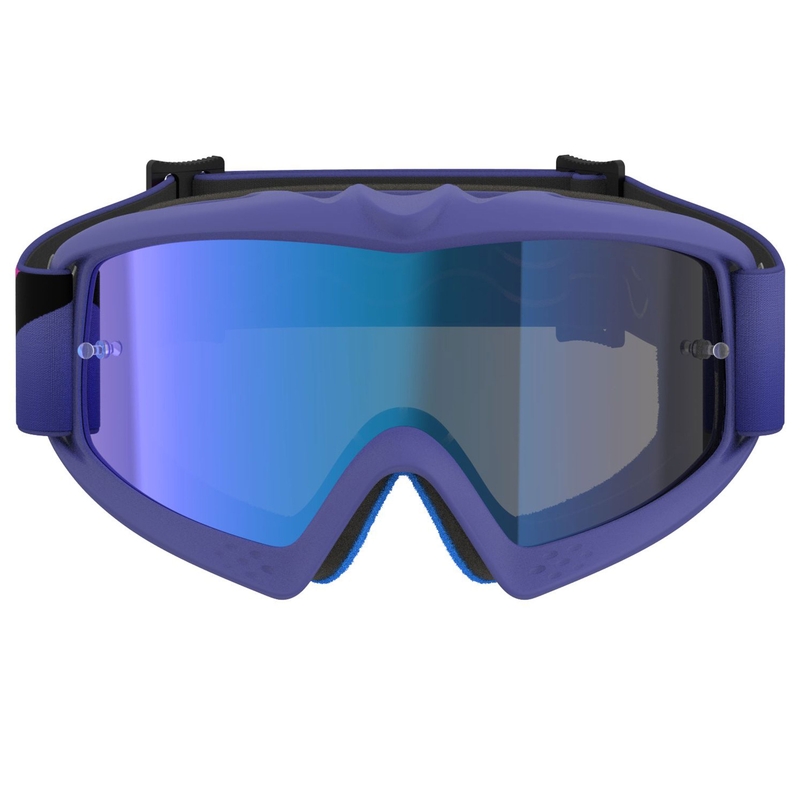 Otroška motokros očala Alpinestars Vision Youth Corp vijolično-fluo roza z zrcalno modro lečo