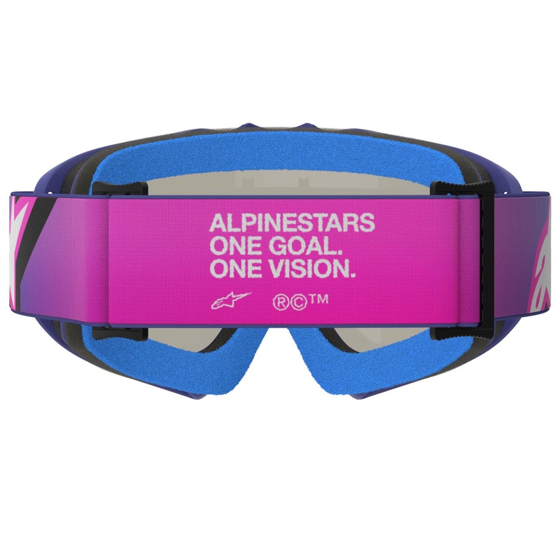 Otroška motokros očala Alpinestars Vision Youth Corp vijolično-fluo roza z zrcalno modro lečo