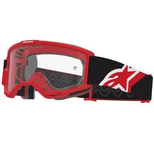 Motokros očala Alpinestars Vision OTG rdeče-črno-bela s prozornimi lečami