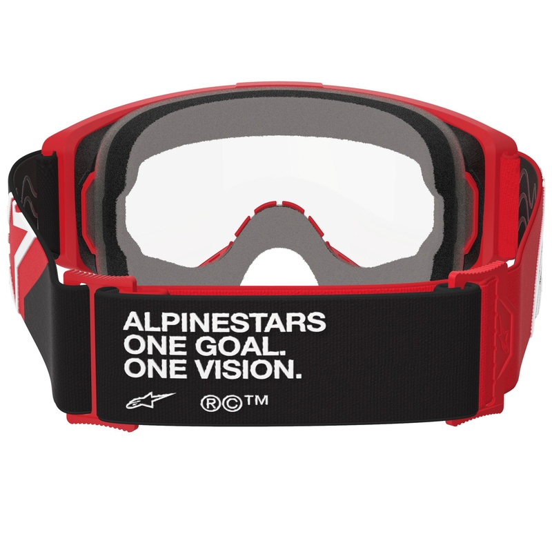 Motokros očala Alpinestars Vision OTG rdeče-črno-bela s prozornimi lečami