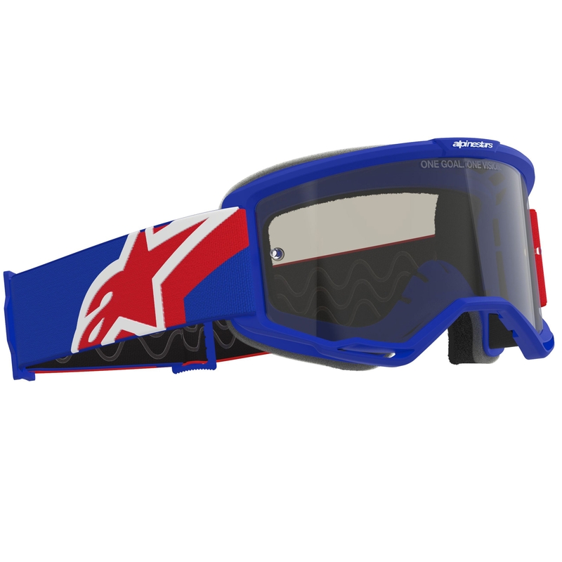 Motokros očala Alpinestars Vision Sand modro-rdeče-bela s temno dimljenimi lečami