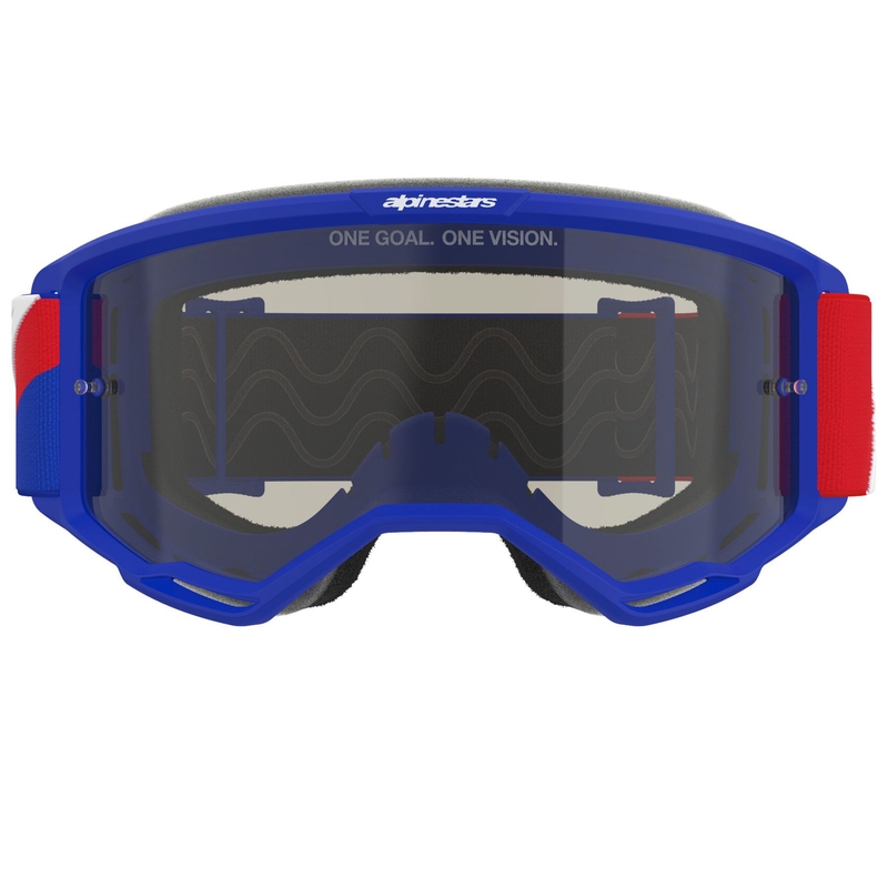 Motokros očala Alpinestars Vision Sand modro-rdeče-bela s temno dimljenimi lečami