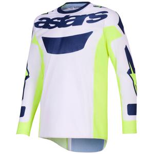 Motokros dres Alpinestars Racer Air Riway svetlo sivo-fluo rumeno-moder