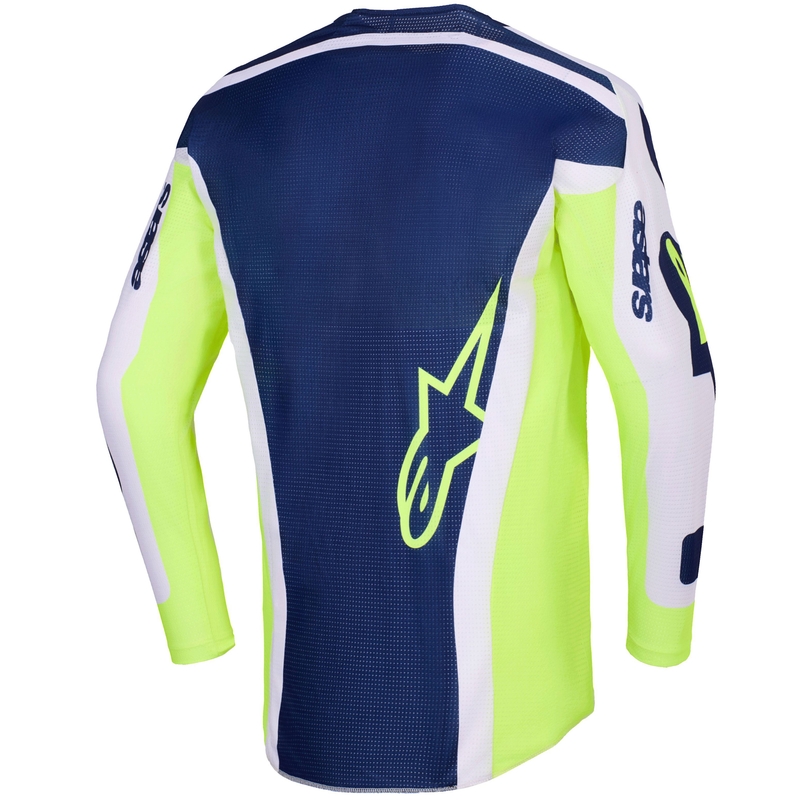 Motokros dres Alpinestars Racer Air Riway svetlo sivo-fluo rumeno-moder