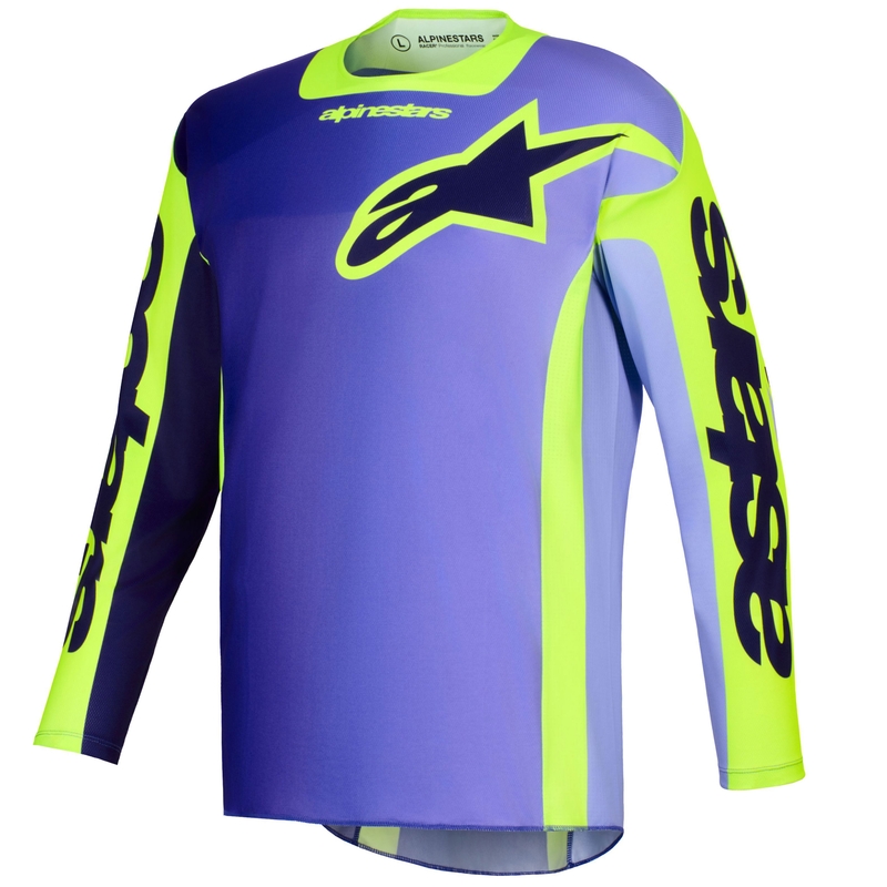 Motokros dres Alpinestars Racer Portl vijolično-fluo rumen