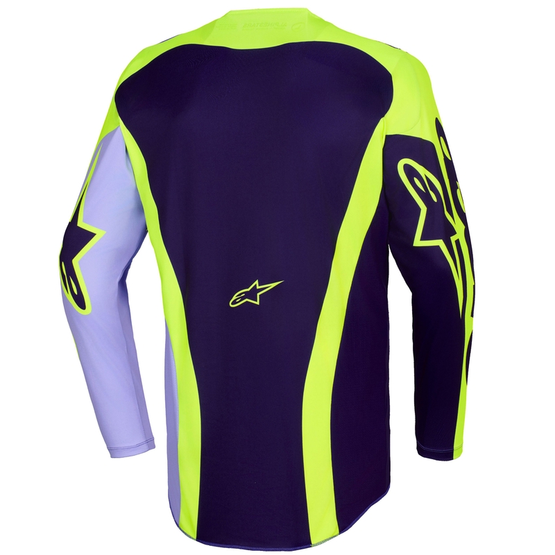 Motokros dres Alpinestars Racer Portl vijolično-fluo rumen