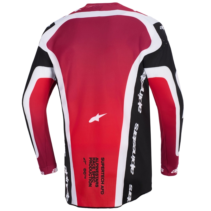 Motokros dres Alpinestars Supertech Pro AFD Vista črno-rdeče-bel
