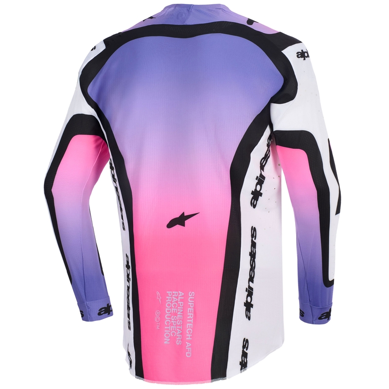 Motokros dres Alpinestars Supertech Pro AFD Vista belo-vijolično-črn