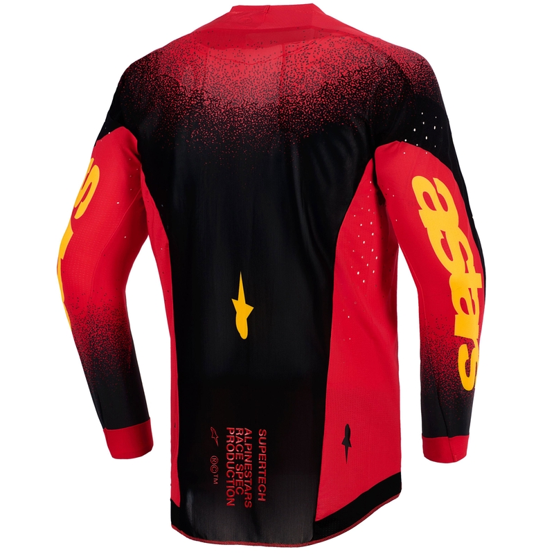 Motokros dres Alpinestars Supertech Scenz rdeče-črno-rumen