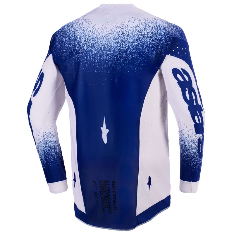 Motokros dres Alpinestars Supertech Scenz svetlo sivo-temno moder