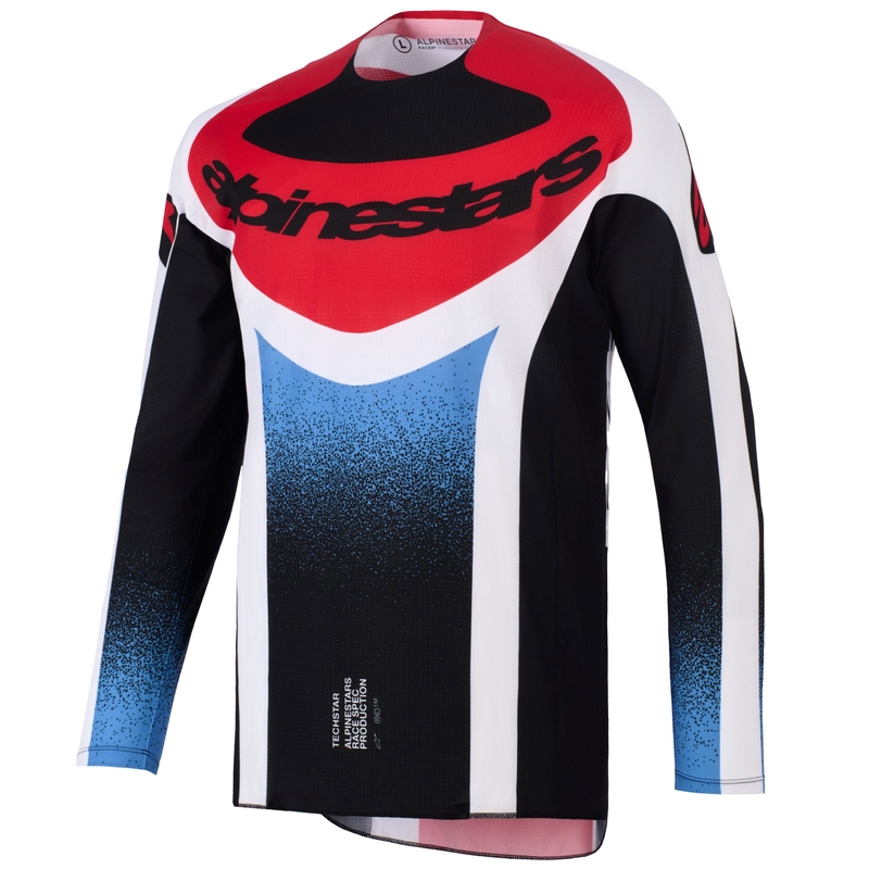 Motokros dres Alpinestars Techstar Knif črno-belo-modro-rdeč