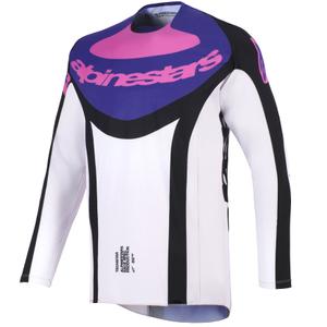 Motokros dres Alpinestars Techstar Knif črno-svetlo sivo-vijoličen