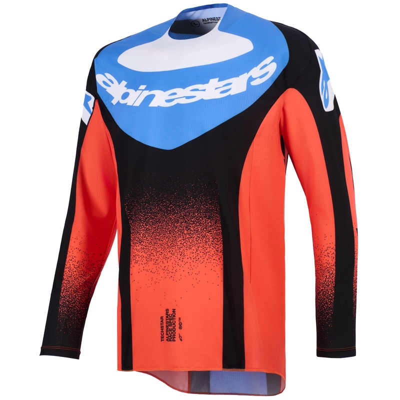 Motokros dres Alpinestars Techstar Knif oranžno-črno-moder