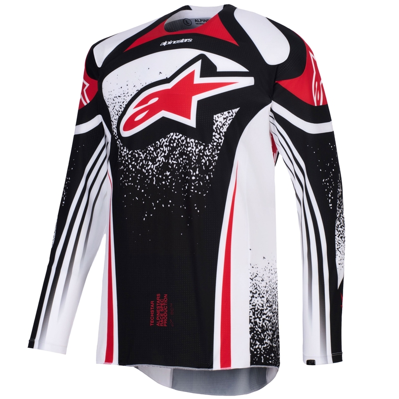 Motokros dres Alpinestars Techstar Nomur črno-belo-rdeč